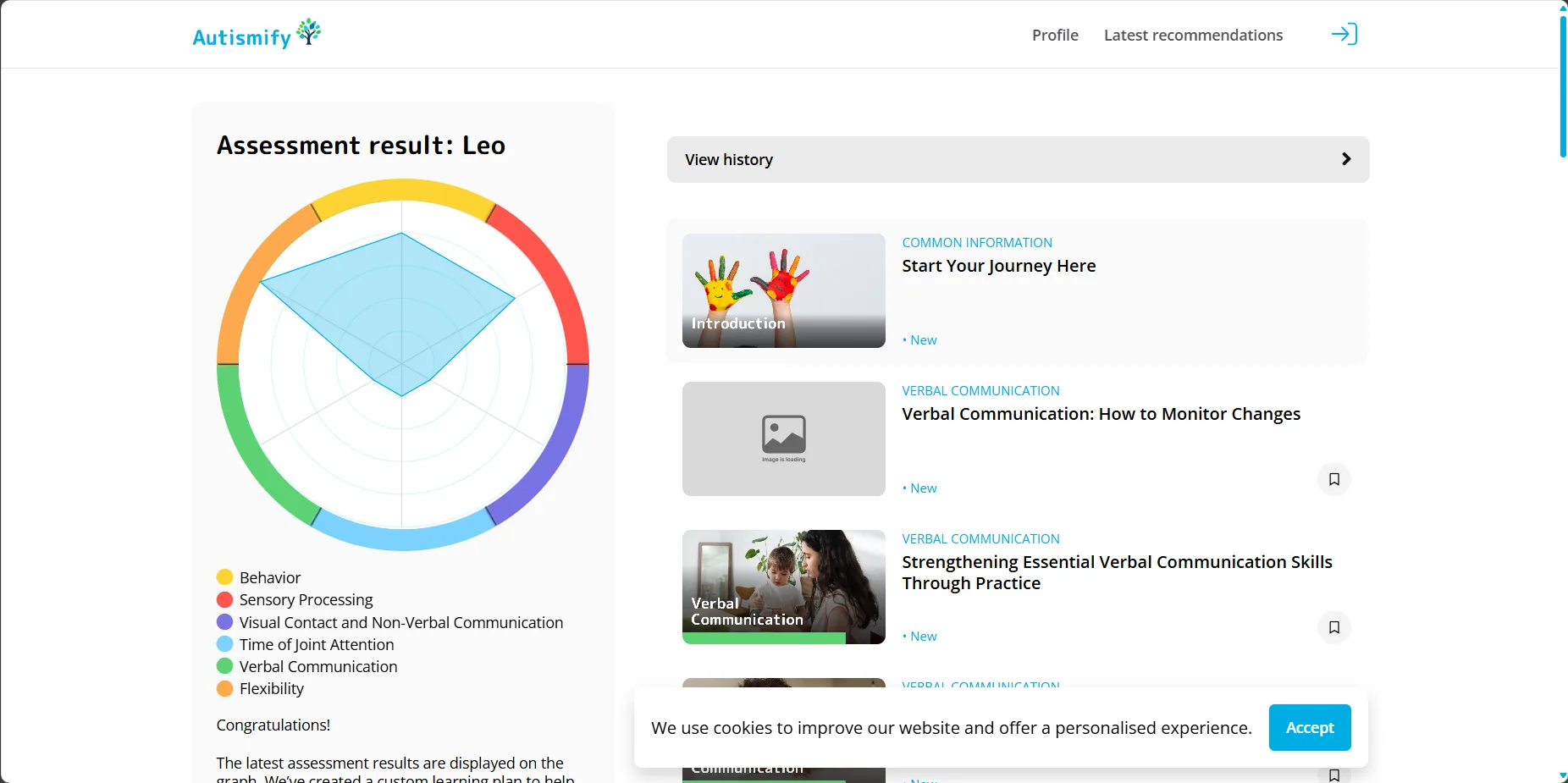 Vencer Autismo assessment platform preview